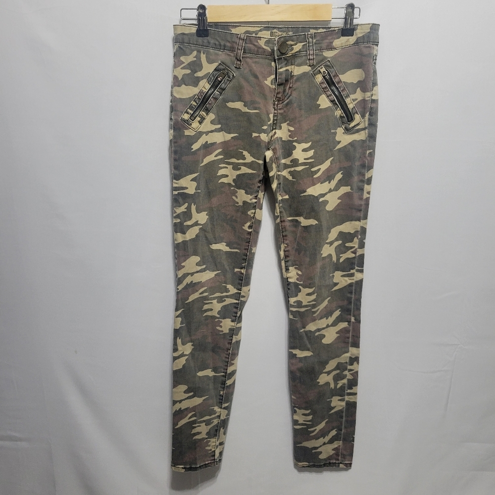 Kut from the Kloth Skinny Camo Jeans Womens 4 Zip Faux Pockets Camouflage